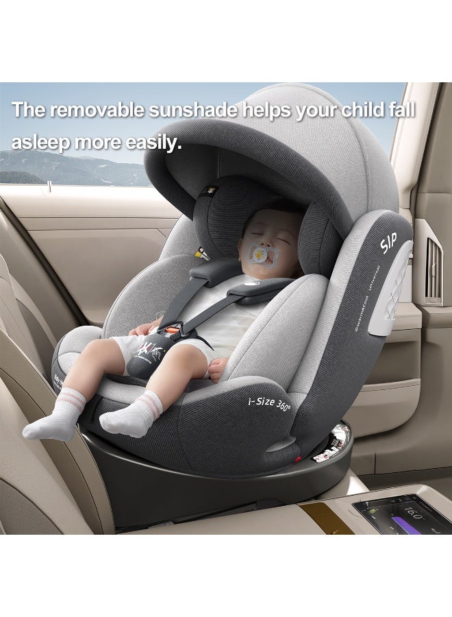 Heekin 360 Swivel i-Size Baby Car Seat with ISOFIX, for Newborn to 12 Years Old (40-150cm), Group 0+/1/2/3, Rear Facing with 5 Recline Positions - Image 5
